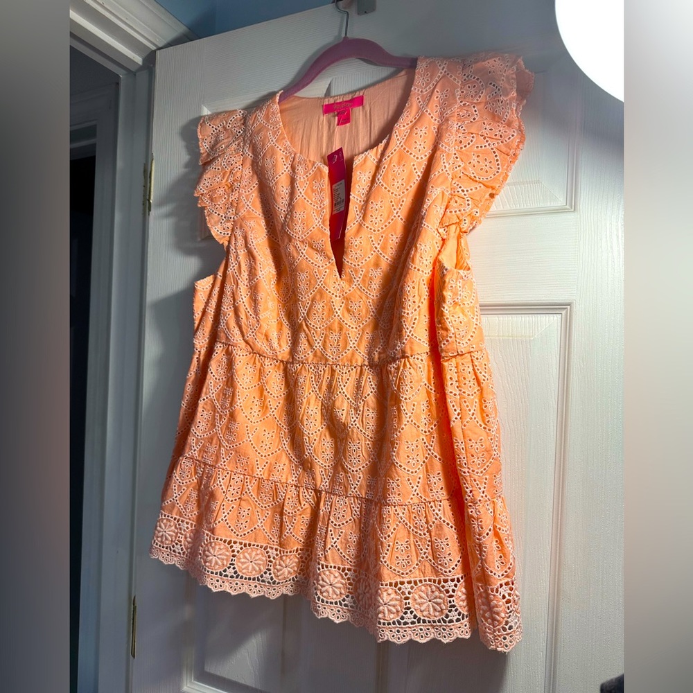 Lilly Pulitzer Orange Eyelet Blouse